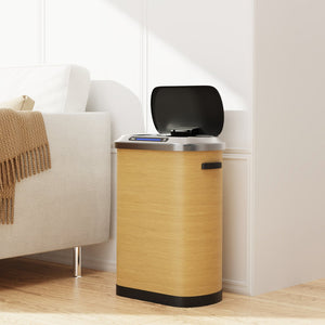 English Elm 50L Smart Sensor Trash Can with Silent Slow-Close Lid, 50L Stainless Steel Motion Bin for Kitchen W1550P154906