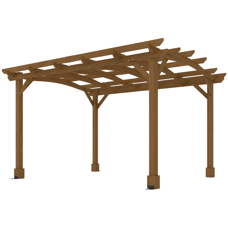 English Elm Arched Fir Wood Outdoor Pergola Garden Trellis for Climbing Vines and Backyard Shade T3971S00170