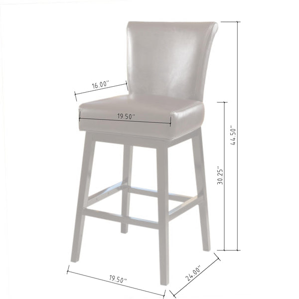 English Elm Christopher Knight Home® - 30.25'' High Swivel Bar Stool Brown - Ergonomic PU Leather Seat, Solid Wood Legs, Durable Comfort & Support 57177.00PU