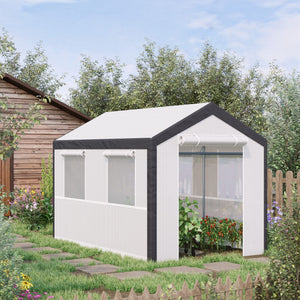 English Elm Outsunny Walk-in Garden Greenhouse Steel Frame Uv Pe Cover Ventilation Windows W2225P217794