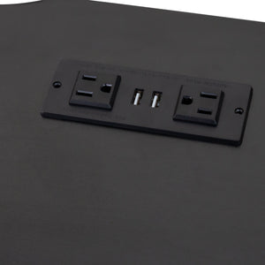 English Elm 180 Wall Mounted Floating 80" TV Stand with 20-Color LED Accent Lighting and Built-In Charging Station Black W331P225208