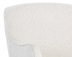 Sunpan Karina Office Chair - Chic Comfort with Modern Design, Curved Seat and Gold Steel Base for Your Workspace Copenhagen White