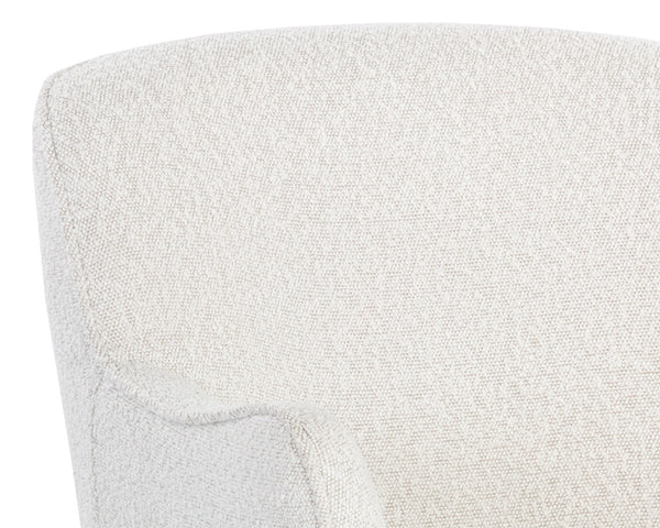 Sunpan Karina Office Chair - Chic Comfort with Modern Design, Curved Seat and Gold Steel Base for Your Workspace Copenhagen White