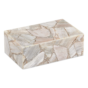 Jossa Aventurine Box - Unique Handcrafted Ivory Decor with Banded Aventurine, Bohemian Style Charm