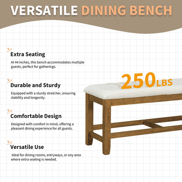 English Elm Topmax Farmhouse Extendable Pedestal Dining Set Seats Six with Ladder Back Chairs Beige,Dark Brown N717S000060D