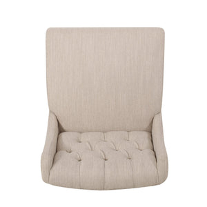 English Elm 30.5 Inch Tufted Pu Upholstered Bar Stool with Metal Footrest for Kitchen Island N780P366612B