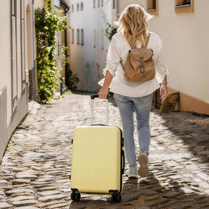 English Elm Luggage 5 Piece Hardside Abs Set with Front Access Carry on and Tsa Spinner Wheels Yellow N732P391557Y