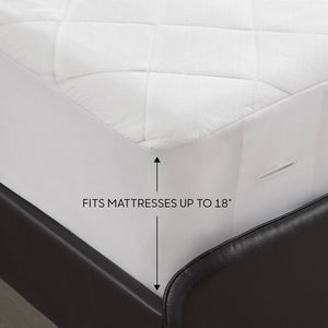 English Elm 1 Full Heated Mattress Pad White - Plush 85gsm Microfiber, 150g Fill, 15" Skirt, Cozy Warmth & Fit B035P319624