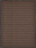 Unique Loom Outdoor Border Checkered Machine Made Border Rug Brown, Brown/Black 9' 0" x 12' 2"