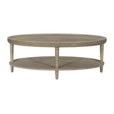 Martha Stewart Ayanna Cottage/Country Oval Coffee Table with Shelf MT120-1200 Reclaimed Greige