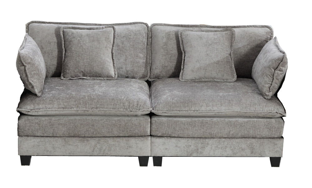 English Elm Cloud Modular Two Seat Chenille Sofa Deep Cushioned Comfort for Modern Living Rooms Gray W1143P378589