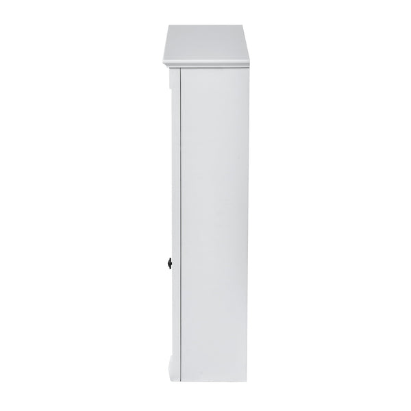 English Elm 24'' 24'' Wall Mounted Bathroom Mirror Cabinet with Adjustable Shelves, Space-Saving Modern Storage Solution White N710P195492K
