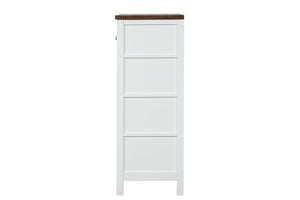 English Elm Modern Farmhouse Two-Tone 8-Drawer Chest 34"W x17"D x48"H White & Dark Brown, Dovetail Drawers, Nickel Hardware B2741P370381