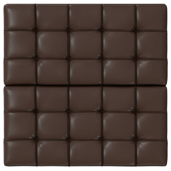 English Elm Harrison Square Lift-top Storage Ottoman in Vegan Leather for Compact Living Rooms Brown B136P254715