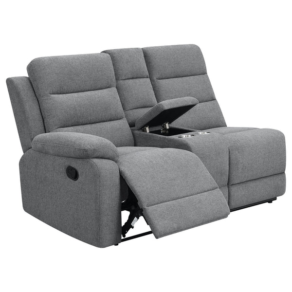 English Elm Aaron Smoke 3-piece Upholstered Sectional with Dual Recliners, Lift-Top Storage Consoles & Cup Holders, Smoke Performance Fabric Lounge B062S01015