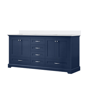 English Elm Navy Double Bath Vanity 72" W x 22" D with Cultured Marble Top, Solid Wood, Soft-Close Drawers, Storage B2731P258394
