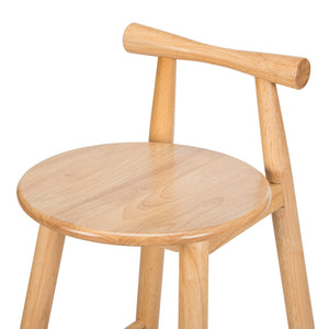 English Elm Christopher Knight Home® - Grove Rubberwood Barstools Set of 2 — Natural Finish, Ergonomic Round Seat, Sturdy Cross-Bar Backrest N775P336231N
