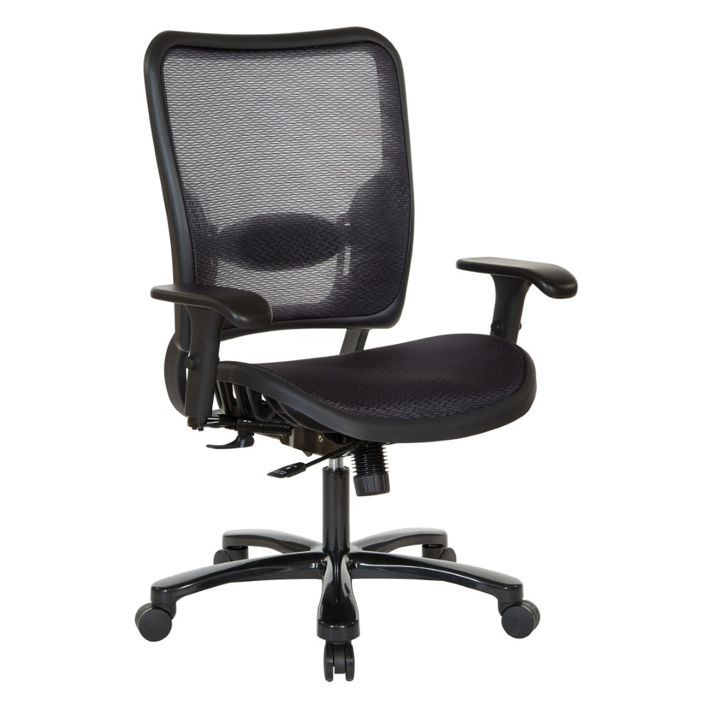 OSP Home Furnishings Air Grid Big and Tall Ergonomic Office Chair with Breathable Mesh Lumbar Synchro Tilt 75-77A753