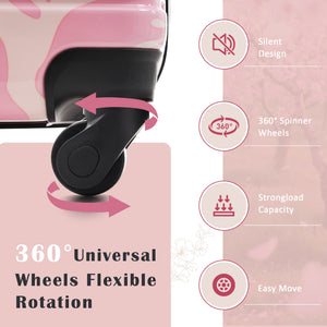 English Elm Hardshell Polycarbonate Luggage Set Three Piece Tsa Lock Spinner Travel Suitcases Pink N732P306618U