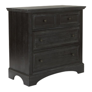 OSP Home Furnishings Farmhouse Basics 3 Drawer Chest Rustic Black