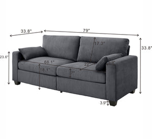English Elm Modern Fabric Loveseat with Fsc Wood Frame Spring Cushions and Washable Covers W5515P443357