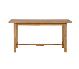 English Elm U_style Solid Acacia Wood Outdoor Dining Set Seats Four with Umbrella Hole Patio Natural WY000477AAO