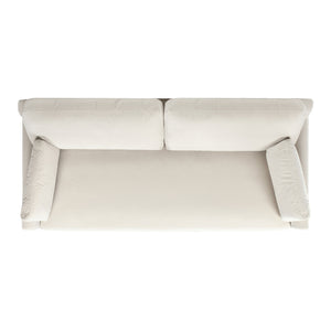 English Elm Jennifer Taylor Home - Pasadena Modern Farmhouse Sofa 75.5" Performance Velvet Upholstery, Sustainable Rubberwood Base Beige B2719P238338