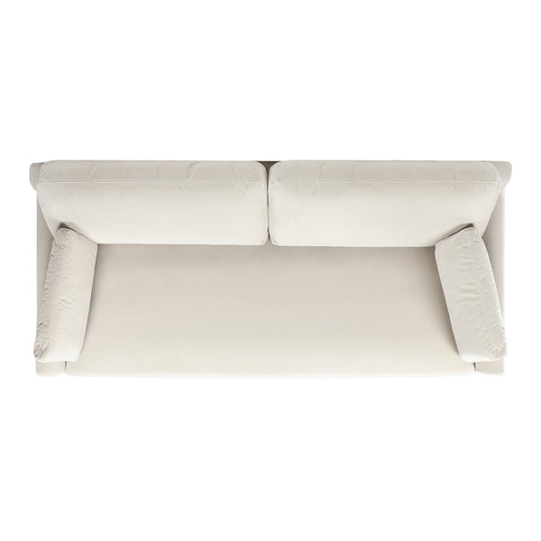 English Elm Jennifer Taylor Home - Pasadena Modern Farmhouse Sofa 75.5" Performance Velvet Upholstery, Sustainable Rubberwood Base Beige B2719P238338