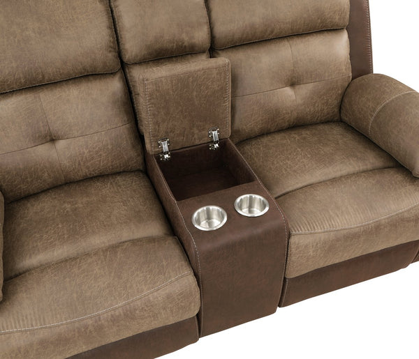 English Elm Plush Microfiber Reclining Sofa Set Three Piece Tufted Living Room Seating Suite B011S01266