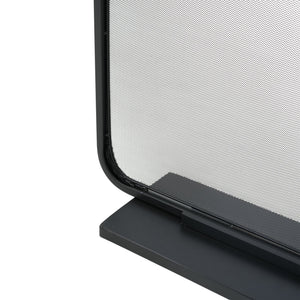English Elm Tahlia Single Panel Iron Fireplace Screen Fine Mesh Spark Guard Modern Hearth Decor Black N775P386922B
