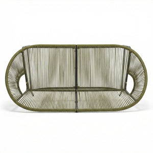 English Elm Condessa Outdoor Pe Rattan Loveseat Iron Frame Weather Resistant Patio Seating Green N775P423051G