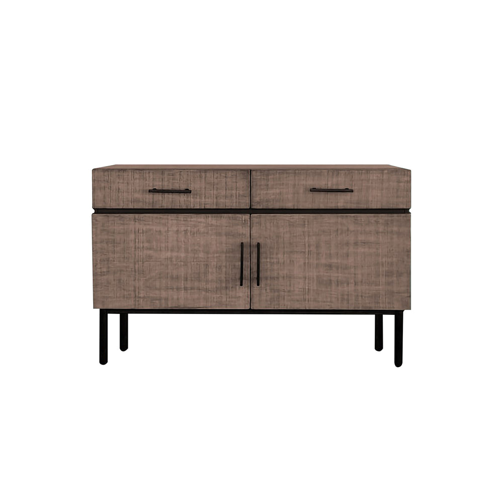 JLA Home Chapel Hill - Accent Chapel Hill Kai Compact Mahogany Cabinet with Drawers & Doors, Brown Textured Finish, Modern Appeal CH130-1012