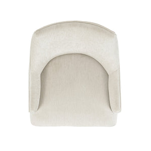 English Elm Beever Wood Chenille Armchair - Elegant Cream Upholstered Accent Chair With Ergonomic Support B365P397713