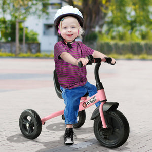 English Elm Qaba Toddler Steel Frame Tricycle with Bell Eva Wheels Ergonomic Seat Indoor Outdoor W2225P217780