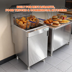 English Elm 150,000 Btu Five Burner Lp Floor Fryer with 80 Lb Oil Capacity for Busy Kitchens W3629P365494