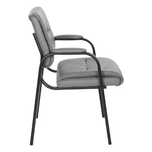 OSP Home Furnishings Guest Chair with Padded Faux Leather Seat Steel Frame for Office Reception Visitors FL10274-U42