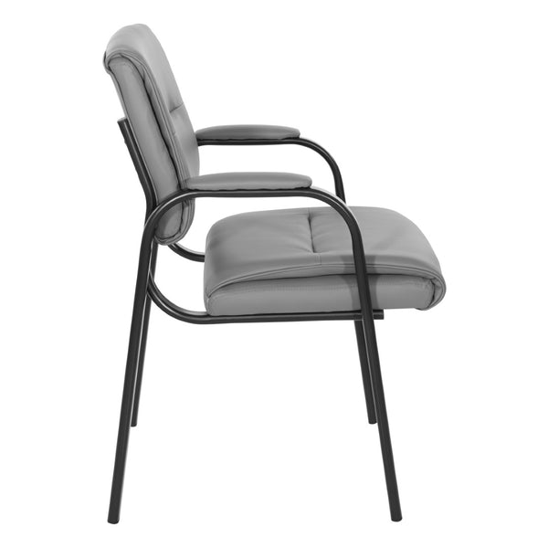 OSP Home Furnishings Guest Chair with Padded Faux Leather Seat Steel Frame for Office Reception Visitors FL10274-U42