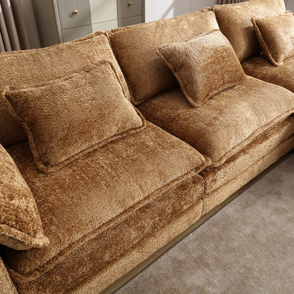 English Elm United We Win 112" Oversized L-Shaped Sectional Sofa - Modern Chenille Couch With Moveable Ottoman W1568S00194-GIGA