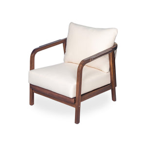 English Elm Christopher Knight Home® - 28" Outdoor Lounge Chair With Woven Backrest, Solid Wood Frame, Plush Cushions For Elegant Relaxation N767P255015D