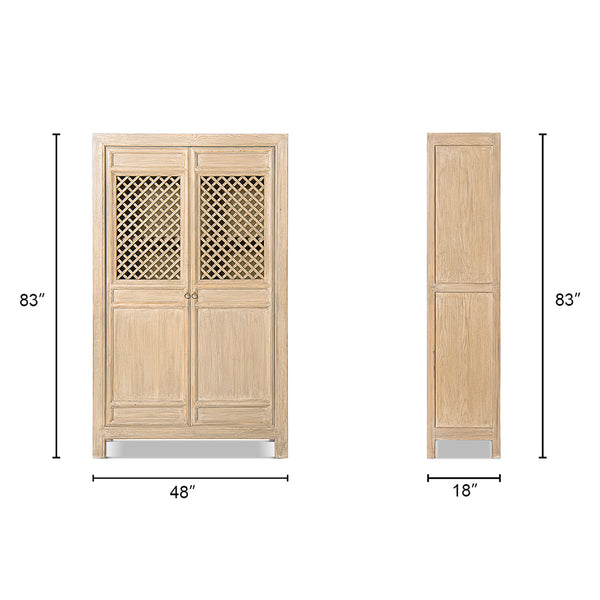 English Elm Rowan Reclaimed Pine Two Door Accent Cabinet with Carved Handles Rustic Storage B2719P474441