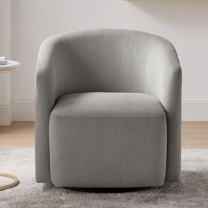 English Elm Ardena Swivel Barrel Chair with Durable Commercial-Grade Fabric, Pocket Coil Seat, 360° Swivel Comfort Gray B050P322595
