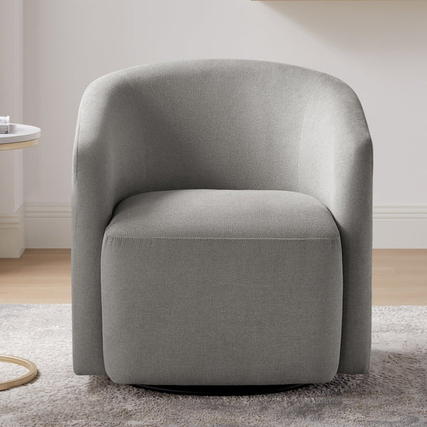 English Elm Ardena Swivel Barrel Chair with Durable Commercial-Grade Fabric, Pocket Coil Seat, 360° Swivel Comfort Gray B050P322595