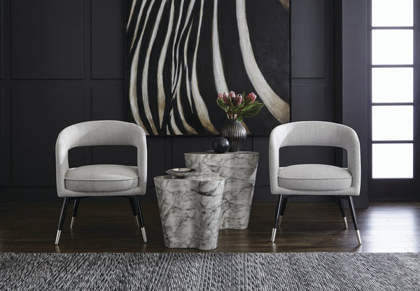 Sunpan Ava End Table - Contemporary Concrete Design with Unique Finish for Stylish Indoor or Outdoor Spaces Marble Look