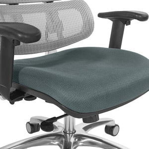 OSP Home Furnishings White Mesh Back Ergonomic Office Chair with Lumbar Support and Adjustable Arms for Managers 99661W-2M