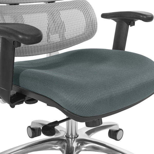 OSP Home Furnishings White Mesh Back Ergonomic Office Chair with Lumbar Support and Adjustable Arms for Managers 99661W-2M