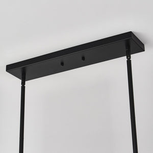 English Elm 5-light Industrial Farmhouse Chandelier Matte Black Metal Linear Pendant for Kitchen Island W5008P465021