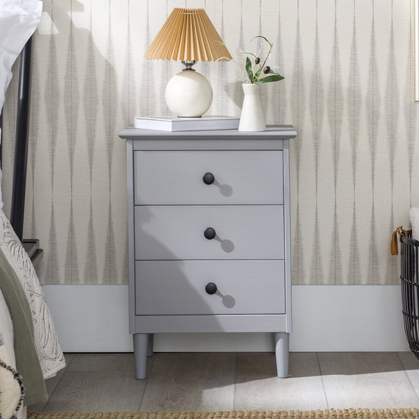 English Elm Walker Edison - Classic 3-Drawer Solid Wood Nightstand with Deep Storage Drawers, Sustainably Sourced Pine Finish Caramel 23 L x 18 W x 6 H B185P168927