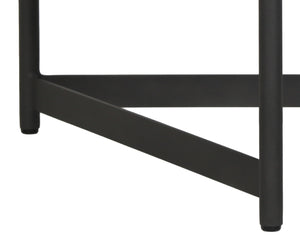 Sunpan Amalfi Coffee Table - Modern Outdoor Elegance with Durable Teak Wood Top and Black Aluminum Frame Small - 26W x 26D x 13.5H