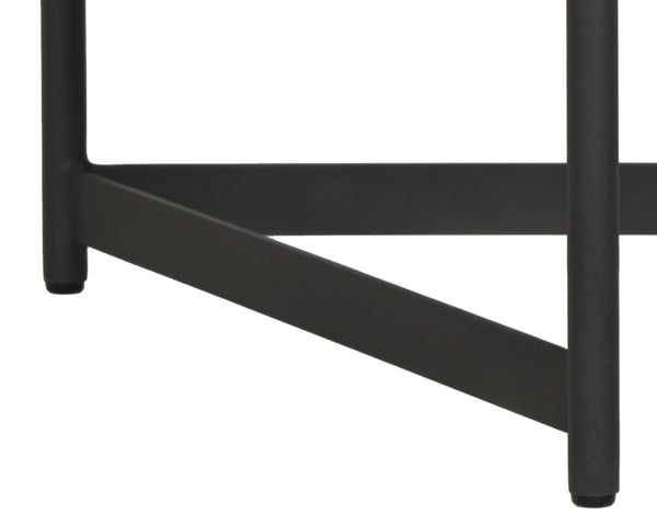 Sunpan Amalfi Coffee Table - Modern Outdoor Elegance with Durable Teak Wood Top and Black Aluminum Frame Small - 26W x 26D x 13.5H