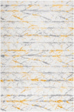 Unique Loom Finsbury Anne Machine Made Botanical Rug Yellow and Gray, Ivory/Gray 5' 3" x 8' 0"